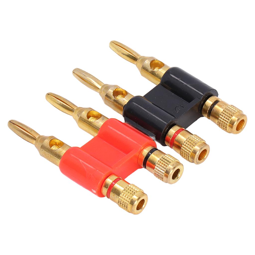 2Pcs Stackable Dual Banana Male Plug 2 Way Brass Connectors Speaker Wire Accessories 32A 1000V