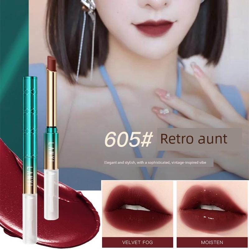 Xiaohongshu Best Selling No Stain on Cup Non-Fading Cameo Brown Cinnamon Lipstick Raincoat Waterproof Matte Gift Box