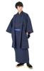 Kimono Japanese Clothes 3 Piece Set Ensemble Cotton Pongee Kimono Kimono XL Navy [Ai Indigo] Men's Men's Men's