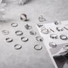 Fashion Round Heart Geometric Rings Set for Women Minimalism Thin Circle Open Ring Joint Knuckle Rings Female Jewelry