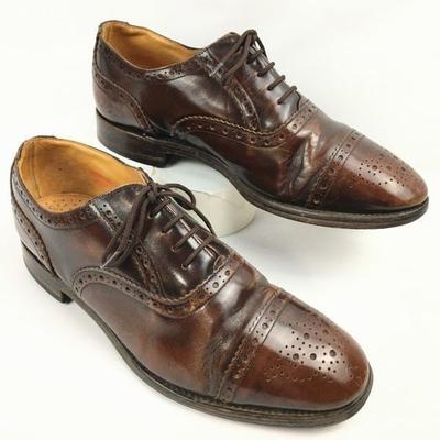 Loake Сделано в Англии Винтажный Полуброги с крышкой на носке Коричневый Размер 8/26.5см Мужской(ИСПОЛЬЗОВАЛ)
