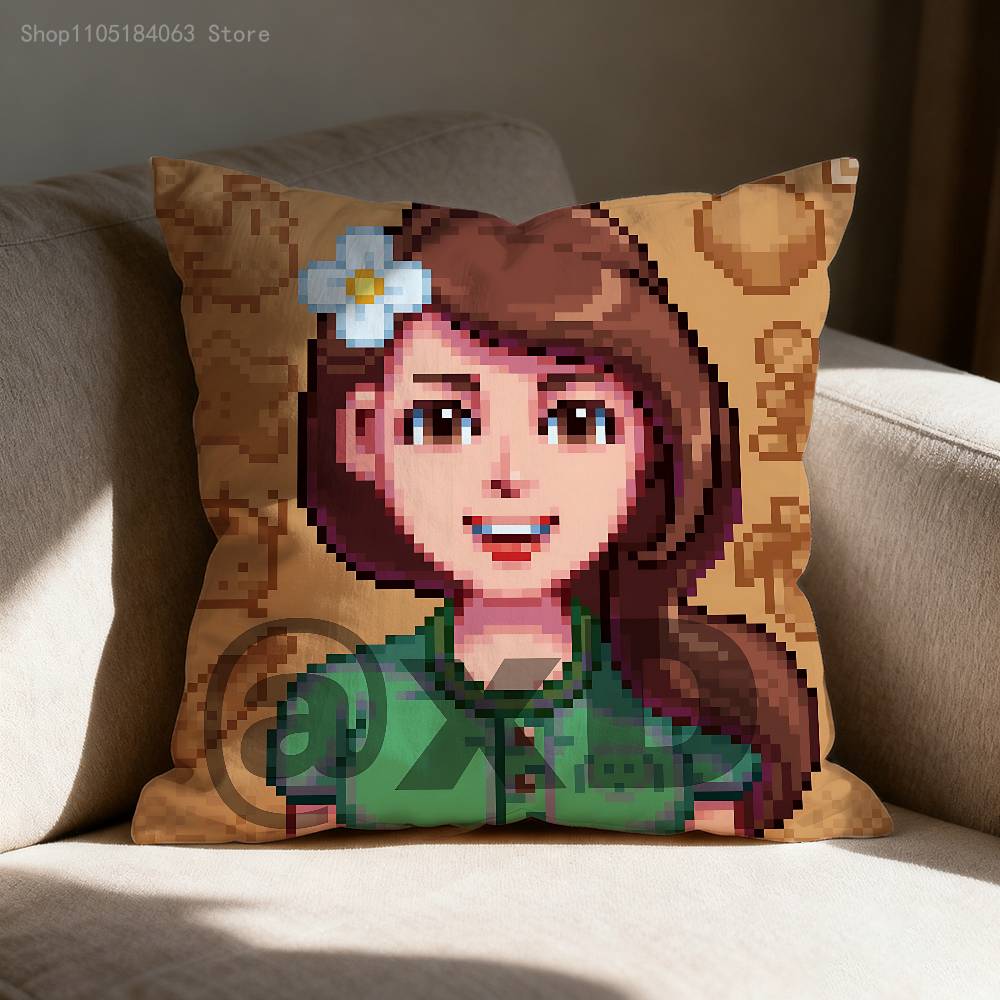 Наволочка Alex Haley S-Stardew V-Valley Для 45X45См 55X55 См 30X30 См Квадратная Наволочка для Автомобильной Подушки Декор Домашней Спальни Подарок