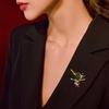 Elegant Sturdy Alloy Sparrow Brooch with Rhinestones Detailing Ornament for Fashionable Women and Special Occasions