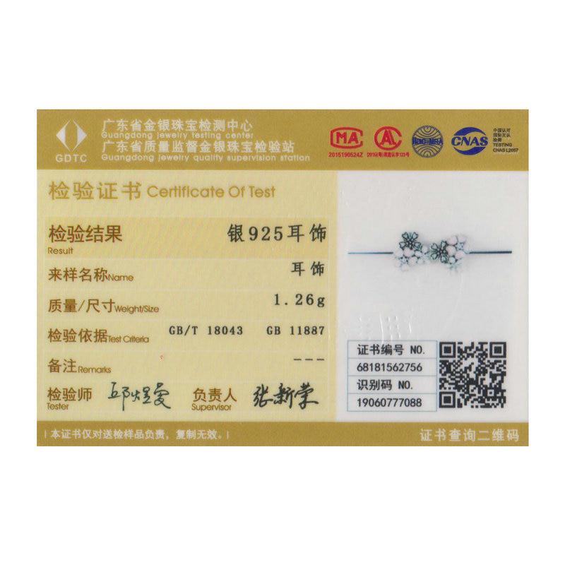 Женские серьги-гвоздики BAMOER из 100% стерлингового серебра 925 пробы с розовыми ромашками и вишневым цветком из стерлингового серебра