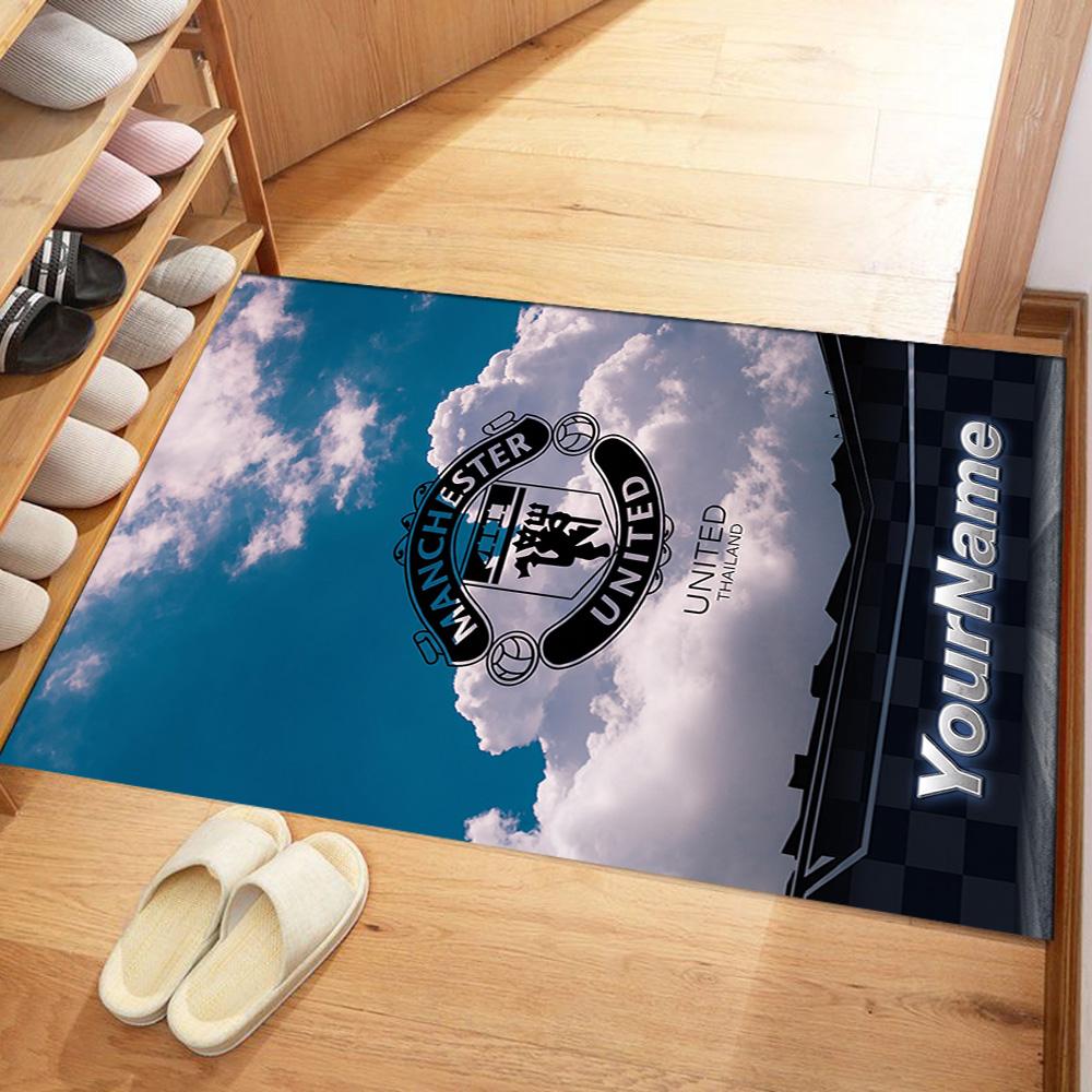 Manchester Customized Name Floor Rug Office Rug Design for Kitchen Balcony Decorate room Study room Anti-slip Rug Decorate Offices Gift for Festivals