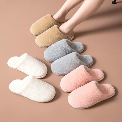 Элегантные мохнатые тапочки осенне-зимние плюшевые тапочки Baotou меховые тапочки карамельного цвета для отдыха домашние хлопковые тапочки домашняя обувь тапочки розового цвета