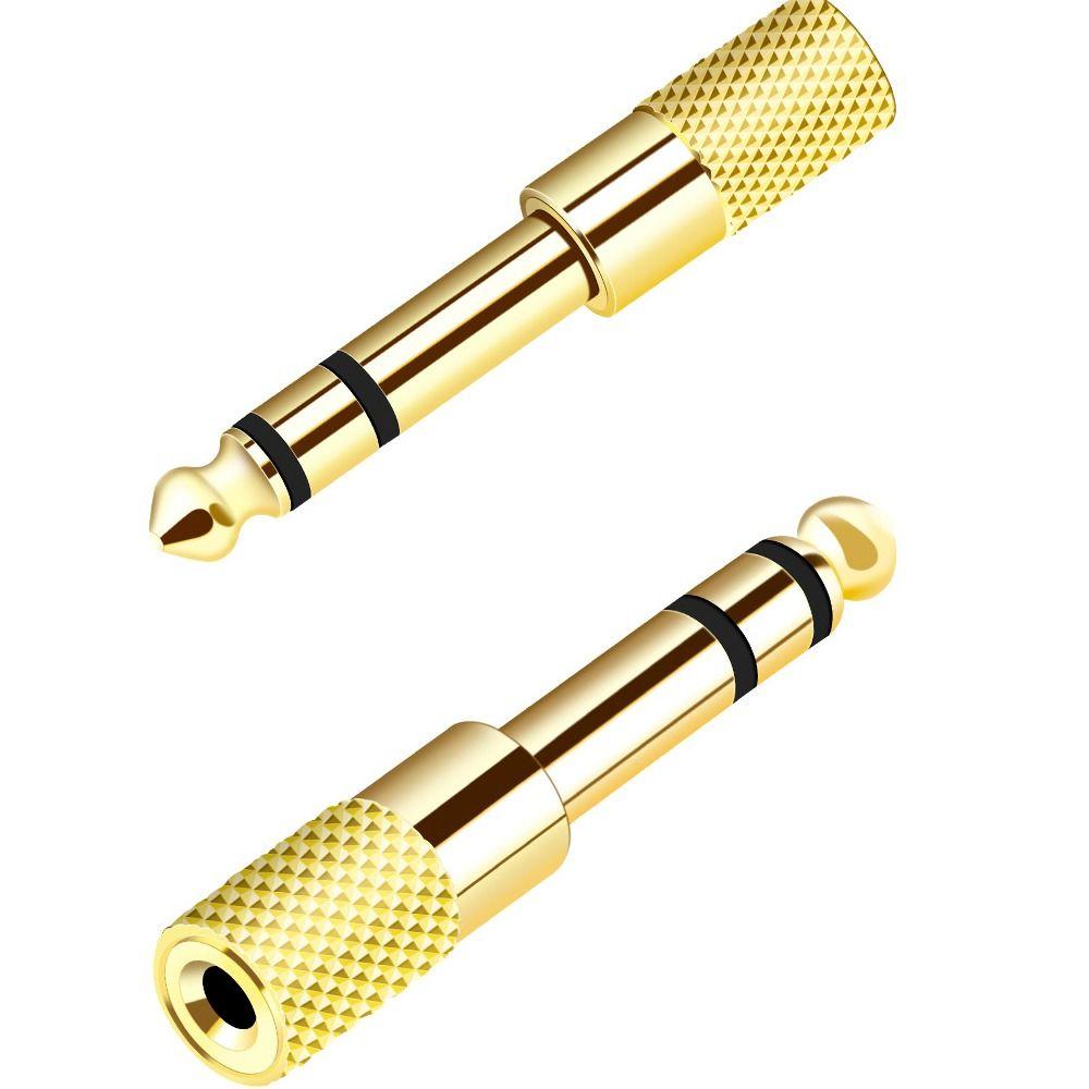 Jack Gold Plated Connectors 3.5 to 6.5mm Plug 3.5mm Jack to 6.5mm Home