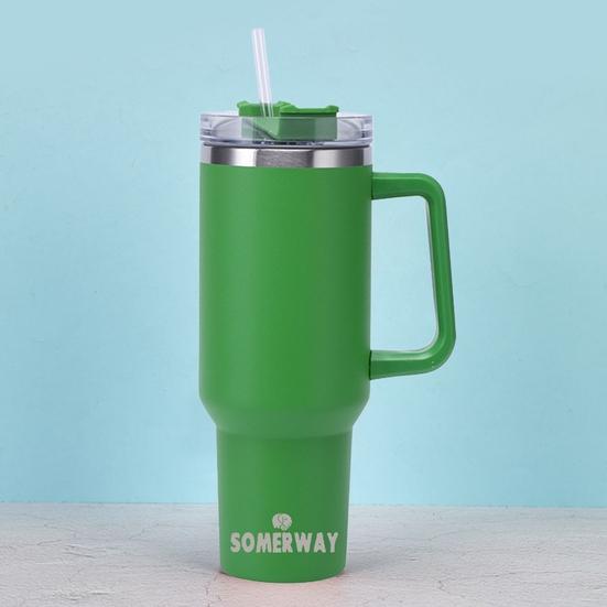 Yousheng термостакан из нержавеющей стали на 40 унций с вакуумной изоляцией и многоразовой соломинкой для путешествий дома и офиса