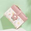 Multi-Cards Slot Women's Short Wallet Flowers Printed Mini Keychain Bag Car Accessories