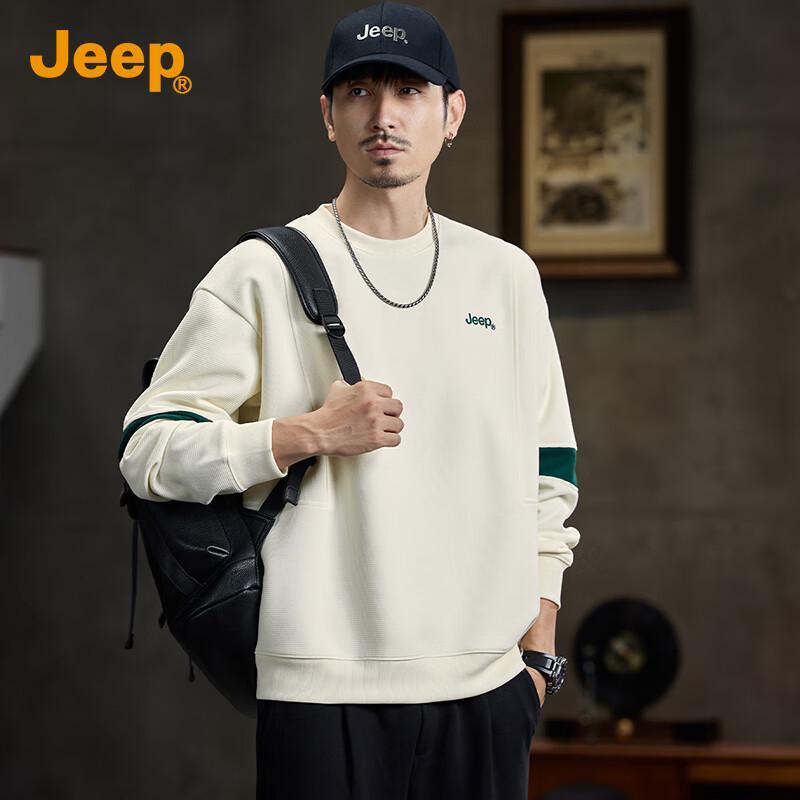 Jeep Men's 2025 Autumn Round Neck Pullover Sweatshirt