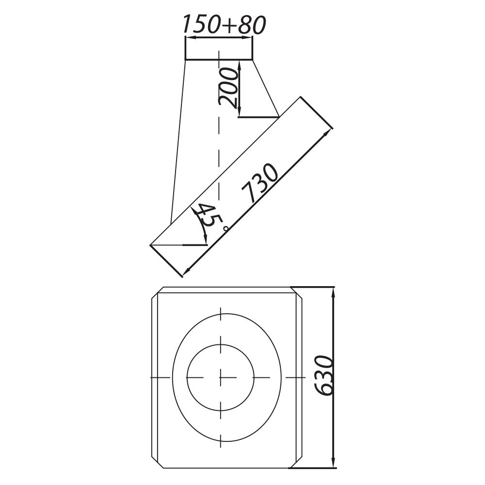 ADAM DW Roof passage fi 150 45°