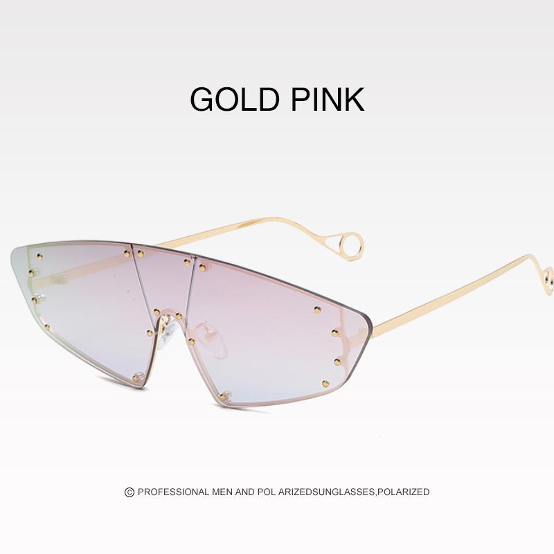 Новая технология защиты глаз Модные женские очки с нерегулярными зеркальными заклепками Винтажные солнцезащитные очки для женщин и мужчин UV400