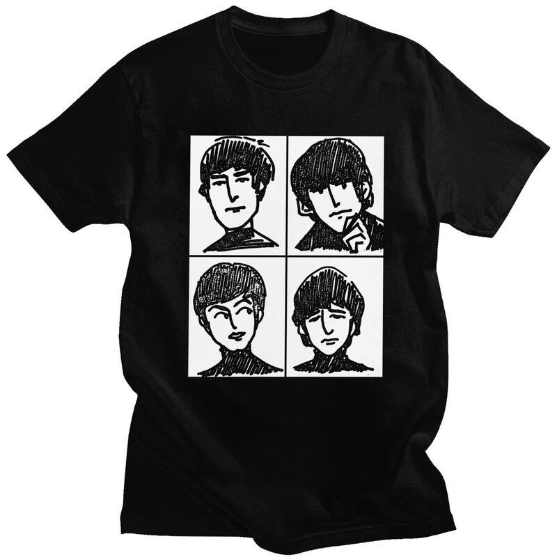 Индивидуальные футболки в стиле хэви-металл, рок, The Beatle для мужчин, с коротким рукавом, повседневная, крутая, приталенная, из чистого хлопка, подарок