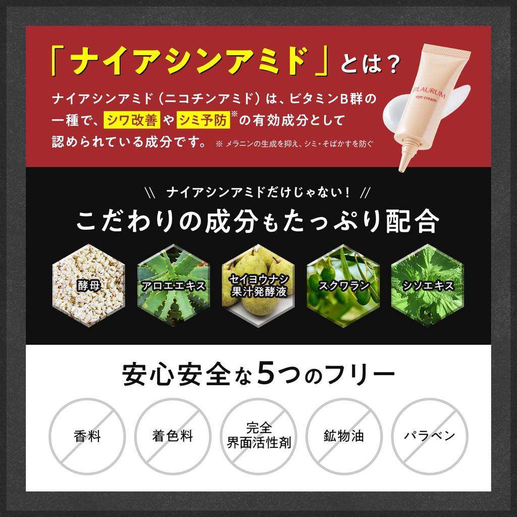 JILAURUM Eye Cream for Men In Their 40s and for Dark Contains Item Wrinkle-fighting Above, Under-eye, Crow's Feet, Spots, Niacinamide,