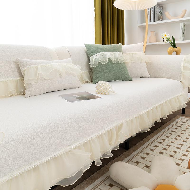 Новая подушка для дивана, универсальная нескользящая подушка для четырех сезонов, высококачественная подушка, минималистичный современный модный чехол для дивана с кружевным краем