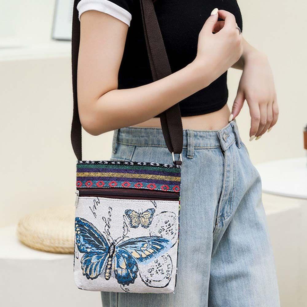 Embroidery Cute Elephant Cloth Bag Large Capacity Animal Shoulder Bag  Girls