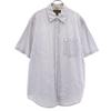 Check Pattern Short Sleeve Cotton Shirt L White Men's Used