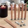 22 Pcs Wood Candle Wicks Sustainable Candle Wicks with Metal Bases Handmade Smokeless Wooden Candle Wicks for DIY Candle Making