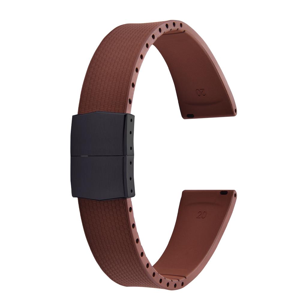 20 мм каучуковые ремешки Delugs CTS Fkm для часов с застежкой-бабочкой 4 цветов Уникальная текстура Быстросъемный ремешок для часов для брендовых часов