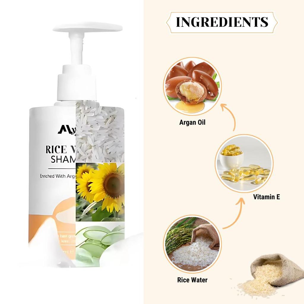 Набор шампуня и кондиционера на основе рисовой воды — для вьющихся, прямых, сухих и поврежденных волос