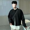 Мужской модный свободный вязаный кардиган: Осенне-зимний свитер с круглым вырезом в корейском и японском стиле