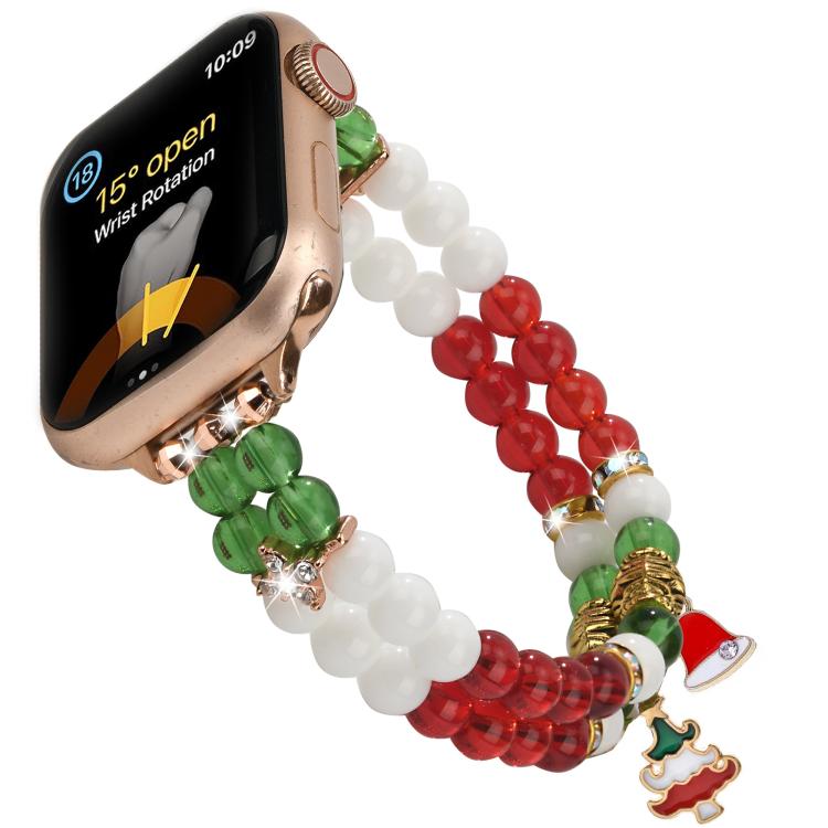14mm Christmas‑Beads‑Chain Zinc‑Alloy Watch Band for Apple Watch 46mm 49mm 45mm 44mm, Replacement Strap, Strap Only