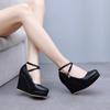 Лето 2025 Новая Мода Обувь на Толстой Подошве Комфорт Женские Туфли на Высоком Каблуке Круглый Носок Минималистичный Дизайн Внутреннее Увеличение Высоты Обувь