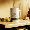 Kubek porcelanowy 405 ml biało zielony do kawy i herbaty 1 szt.