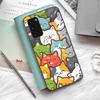 Cartoon Cute Cats Background Phone Case Silicone PC+TPU For Samsung S10 20 30 22 23 24 Plus Lite Ultra Cover