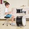 Kids Drum Set 3-Piece 14 in Beginner Drum Set for Child with Throne Black