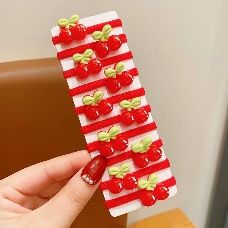 Милые красные новогодние детские резинки для волос - Праздничные эластичные резинки, не повреждающие волосы, для девочек