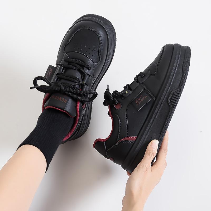 Женская обувь маленькие белые туфли женские новые осенние дышащие туфли повседневные универсальные кеды кожаная поверхность толстая подошва увеличивающие рост туфли женские