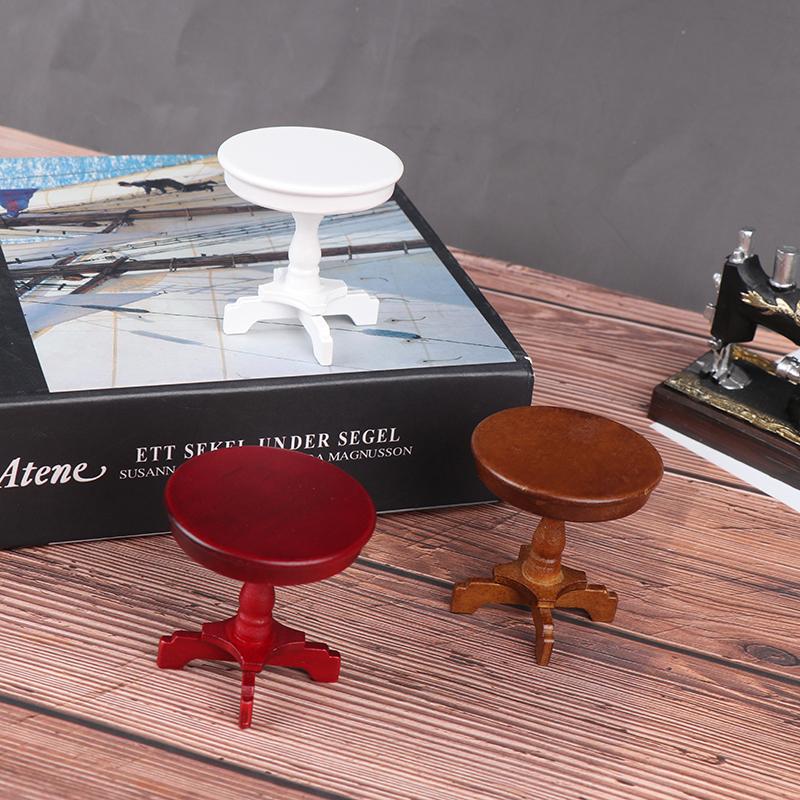 1/12 кукольный домик сад/комната декор деревянный миниатюрный круглый журнальный столик детские игрушки