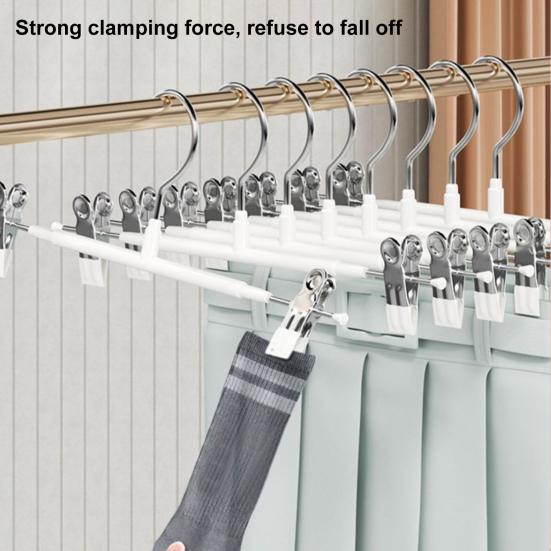 5 шт. Прочные противоскользящие вешалки для одежды с регулируемыми зажимами для брюк, юбок и многого другого — защита из нержавеющей стали
