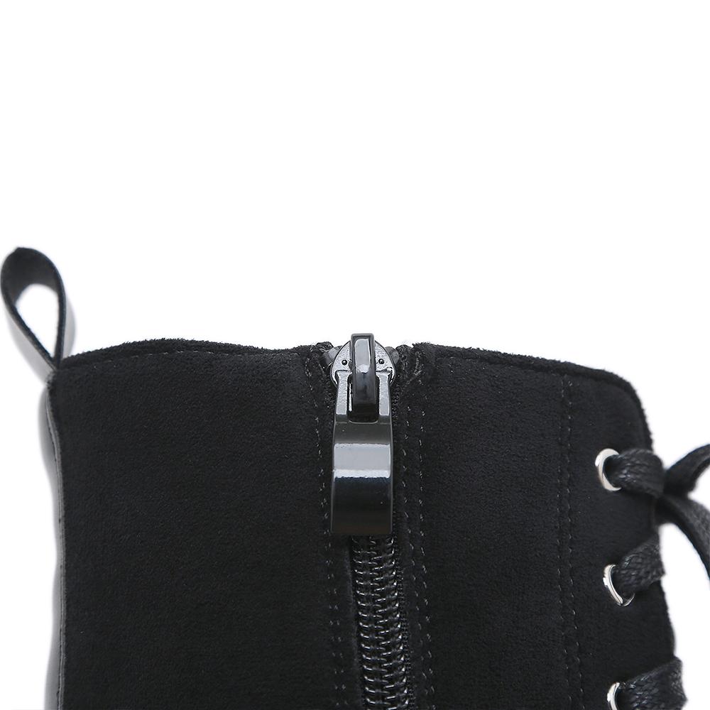 Gdgydh Women's Spider Pattern Chunky Heel Boots Fashion Lace Up Side Zipper Stylish Punk Style Boots Platform Heels