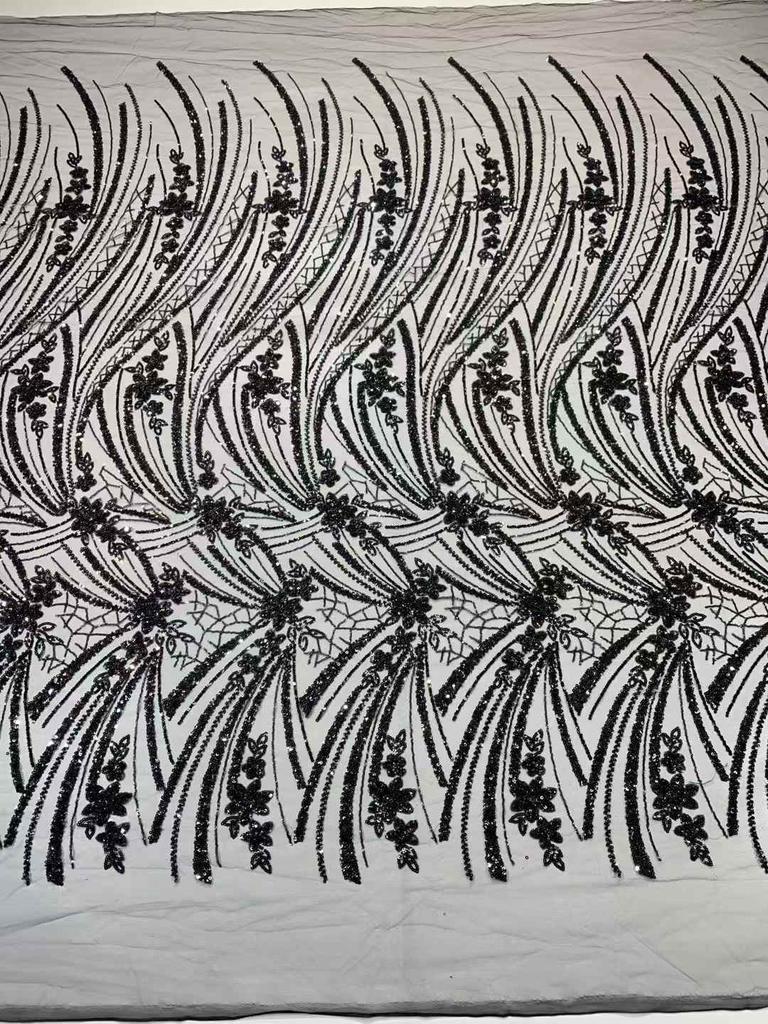 Роскошное африканское кружево с пайетками и бисером 2025 Высококачественное кружево 5 ярдов Розовое французское кружево Нигерийские сетчатые кружевные ткани для вечеринки