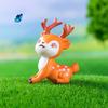 2 Pcs Mini Sika Deer Figurines Hand-colored Deer Miniatures Mini Animal Statues for Fairy Gardens Bonsai Micro Landscape