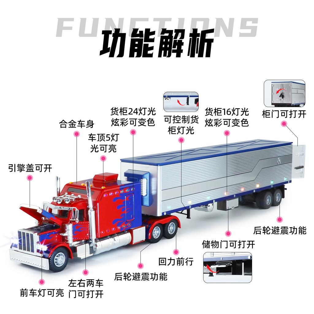 1:24 Peterbilt 389 Седельный Тягач Полуприцеп Сплав Металл Литье под Давлением Модель Автомобиля Высокая Симуляция Домашние Модные Украшения Коллекционная Игрушка