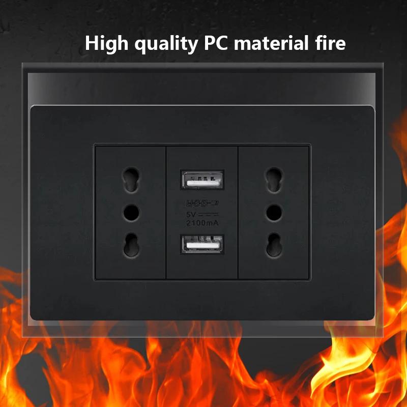 Бразилия Черный США Универсальная 20A розетка, Usb Smart Type-c 20W Быстрая зарядка Usb настенная розетка Италия Чили Выключатель света