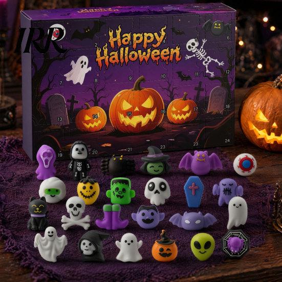 Halloween Decoration Ideas Advent Calendar, 24 Days Countdown Calendar with Pcs Slow Rising Gift for Children Squeeze Toys, Scary Collectible