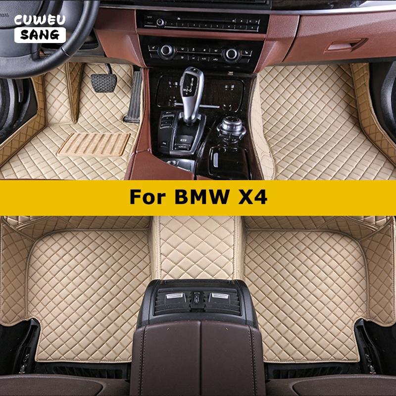 For BMW E82 CUWEUSANG Custom Car Floor Mats For BMW X4 F26 G02 F98 Auto Carpets Foot Coche Accessorie