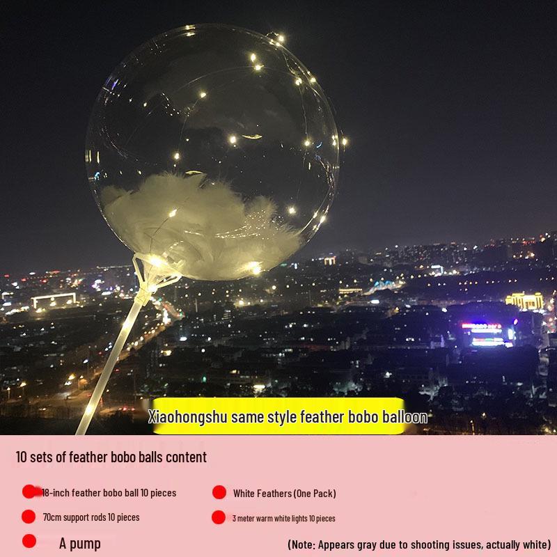 Прозрачный парящий шар Бобо с перьями для украшения дней рождений, помолвок, банкетов и свадеб