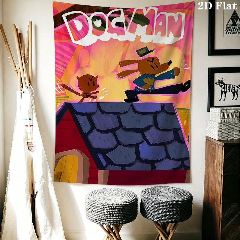 Dog Man Part Dog Part Man All Hero Tapestry Wallmounted Background Cloth Home Decor Soft Christmas Gift