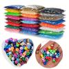 100pcs/set Big Hole Beads Colorful Pony Beads Set Multi-Colored Bulk Rainbow Hair Rings  DIY