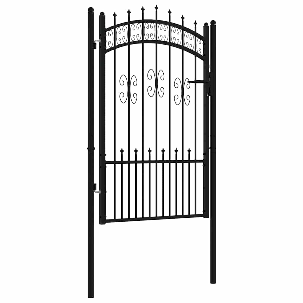 Garden Gate KAMPEN with Spear Tip Black 103 x 150 cm Steel