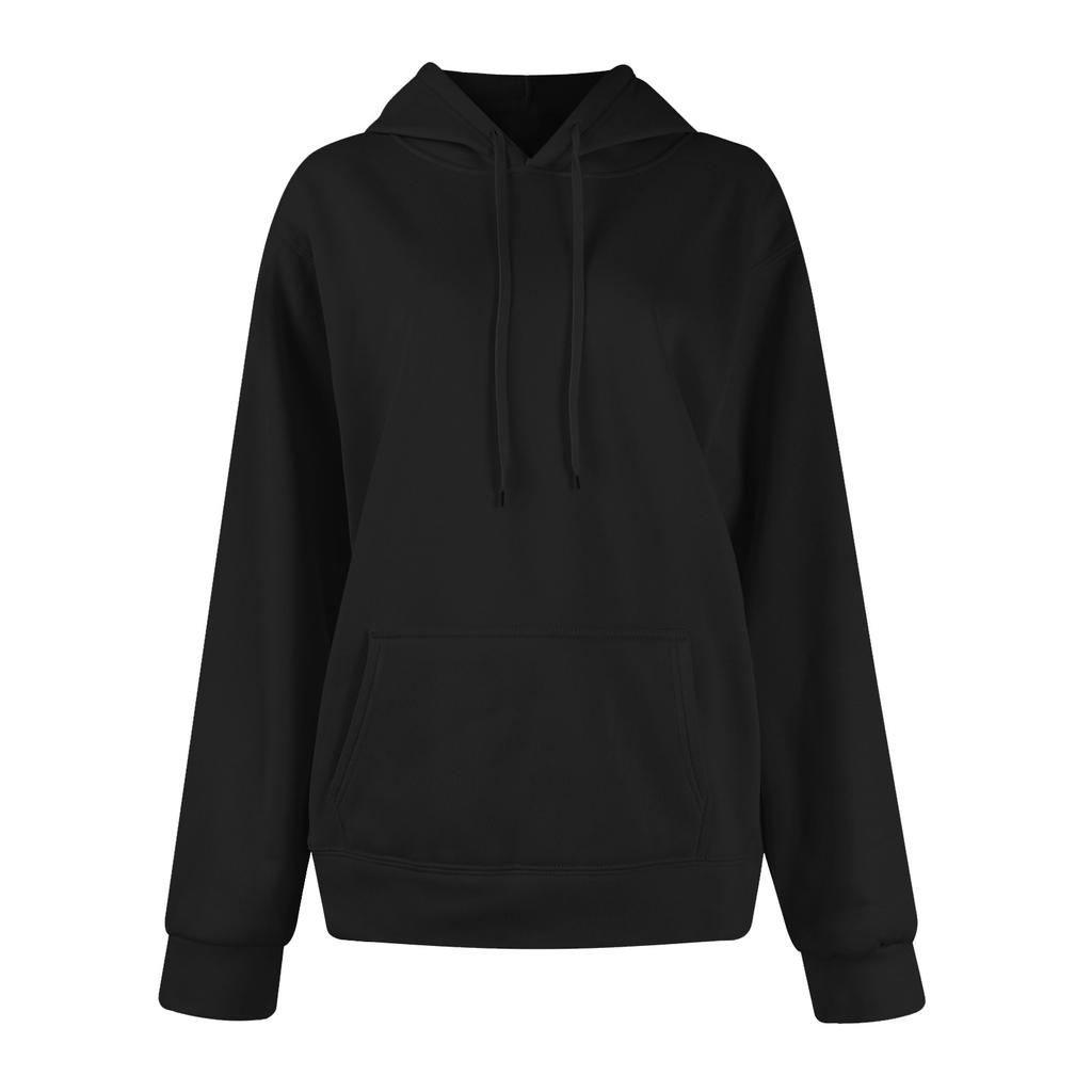 Women's Fashion Casual Sweatshirt Solid Color Hooded Pullover Sweatshirt With Pocket