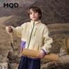 Модная мужская флисовая куртка MQD с цветовыми блоками и воротником-стойкой