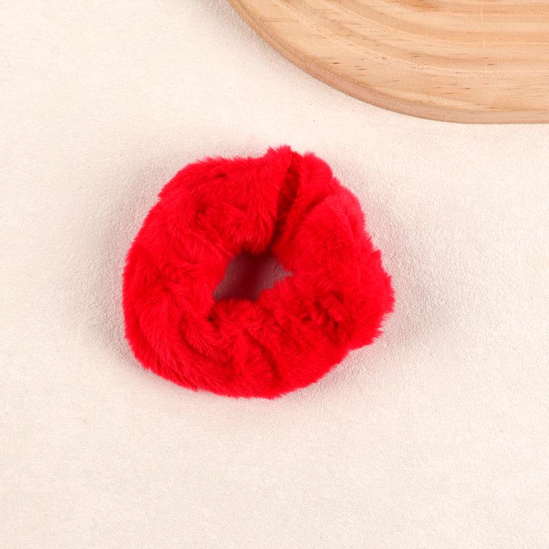 Яркая теплая плюшевая резинка для волос - Высокоэластичный держатель для хвоста для осени и зимы