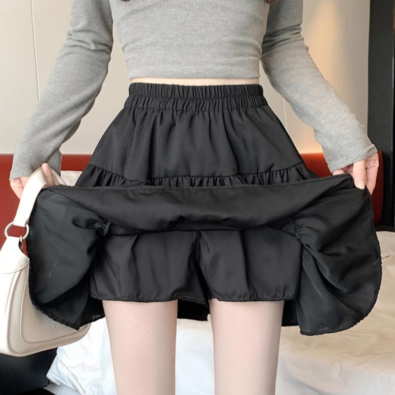 Плиссированная юбка-трапеция для женщин с оборками Sweet Hottie в консервативном стиле с эластичной резинкой на талии, тонкие повседневные летние шорты, юбки, белые, черные