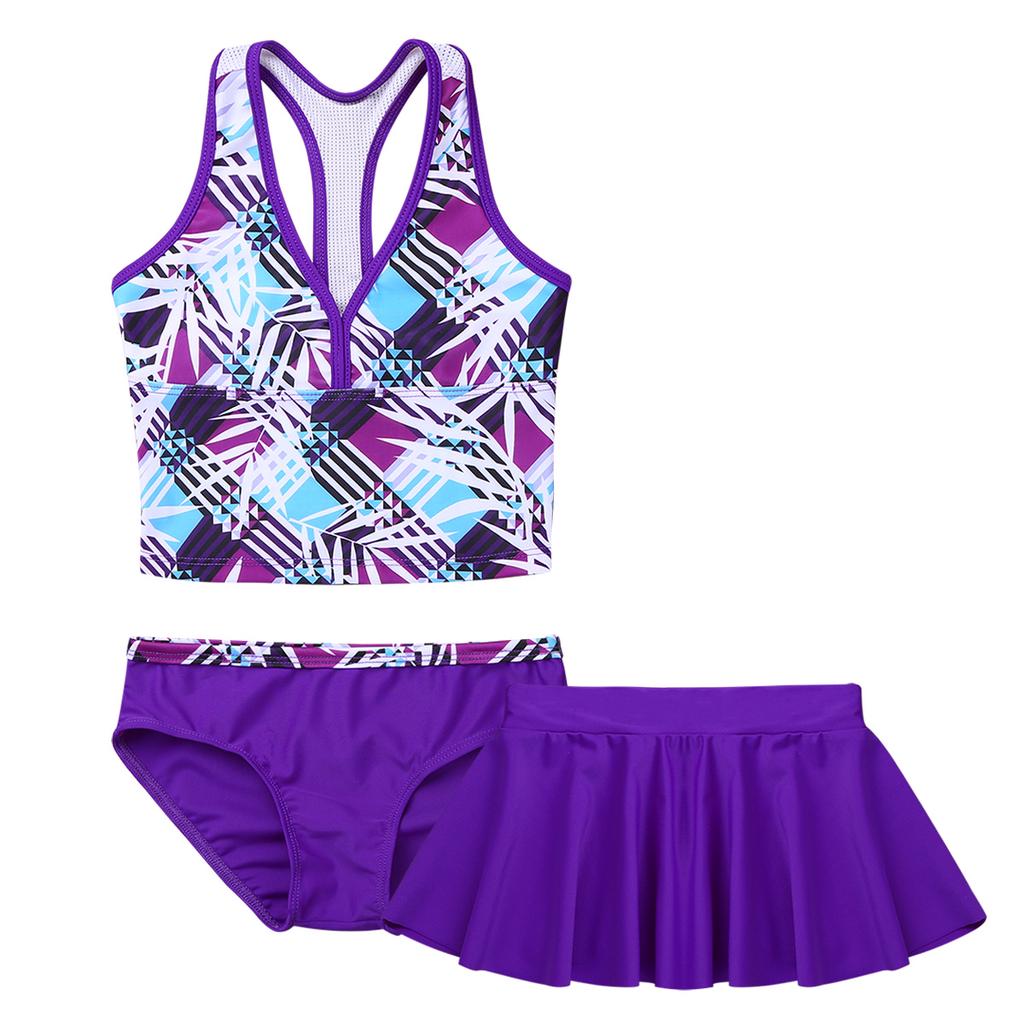 3Pcs/Set Girls Swimwear Tops Bottoms Skirt Baby Bikinis Kids Bathing Swim Suit Swimsuit Beachwear